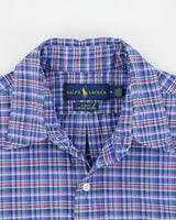 Vintage Ralph Lauren Tartan Plaid Slim Fit Long Sleeve Stretch Oxford Shirt - S