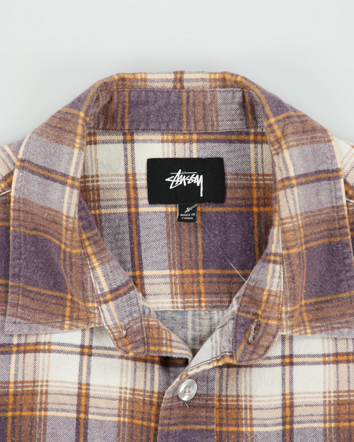 Vintage Stussy Plaid Long Sleeve Flannel Skater Shirt - S
