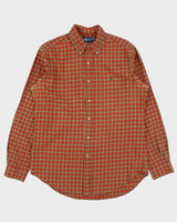 Vintage 1990s Ralph Lauren Classic Fit Checked Long Sleeve Shirt - M