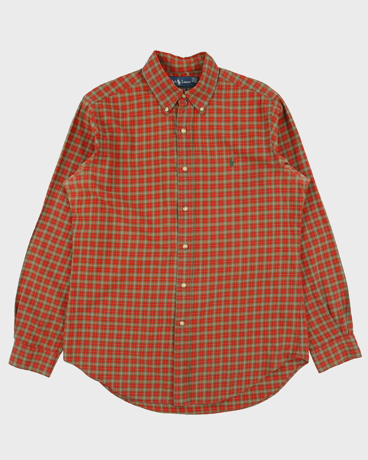 Vintage 1990s Ralph Lauren Classic Fit Checked Long Sleeve Shirt - M