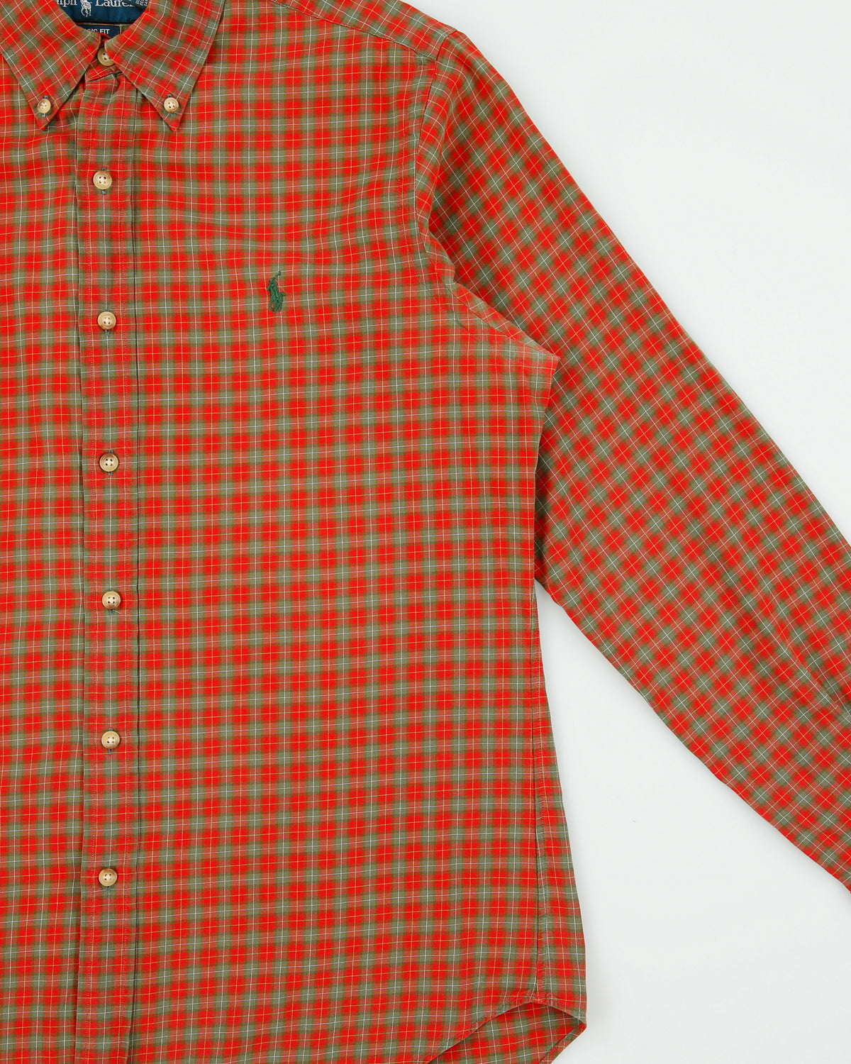 Vintage 1990s Ralph Lauren Classic Fit Checked Long Sleeve Shirt - M