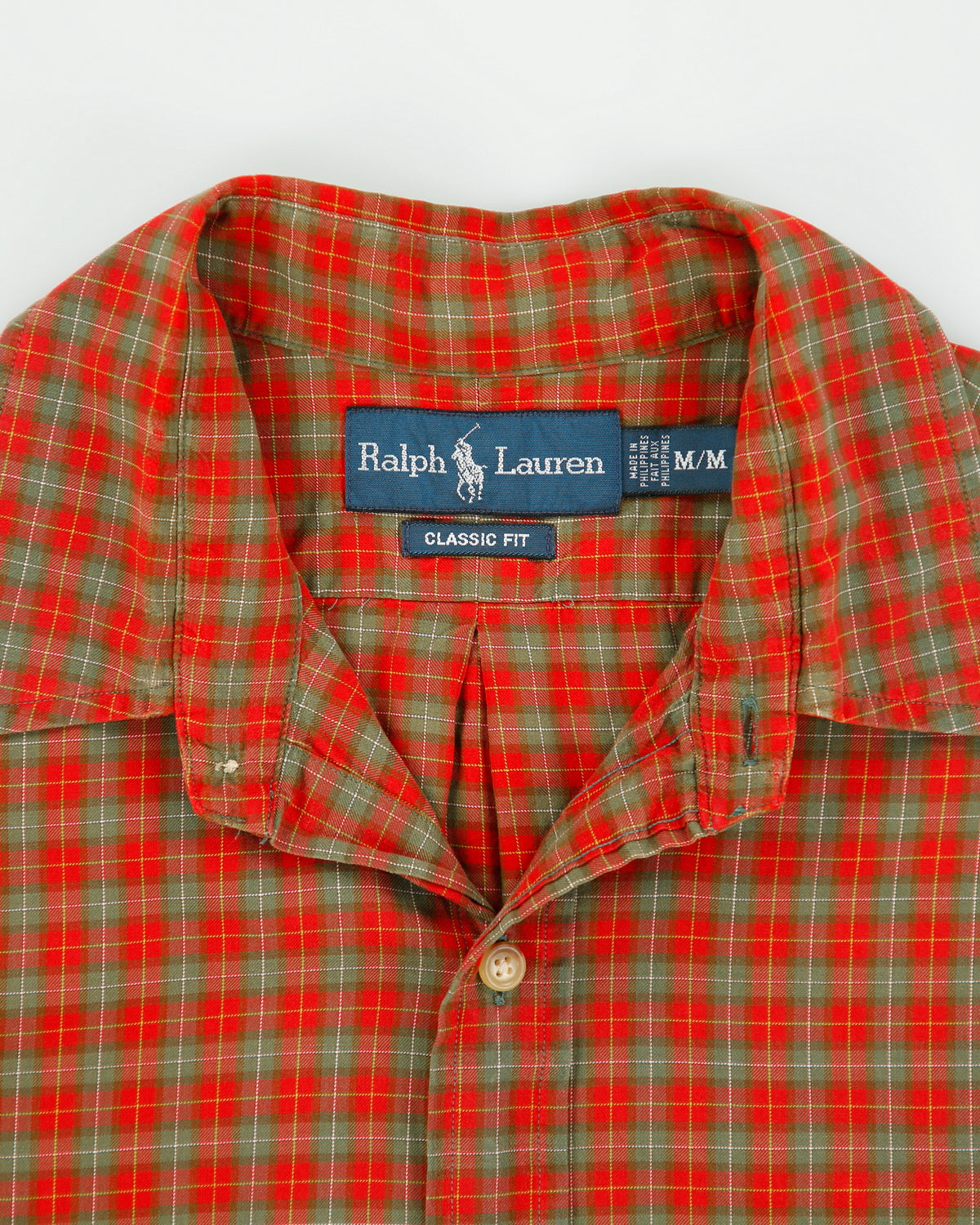 Vintage 1990s Ralph Lauren Classic Fit Checked Long Sleeve Shirt - M