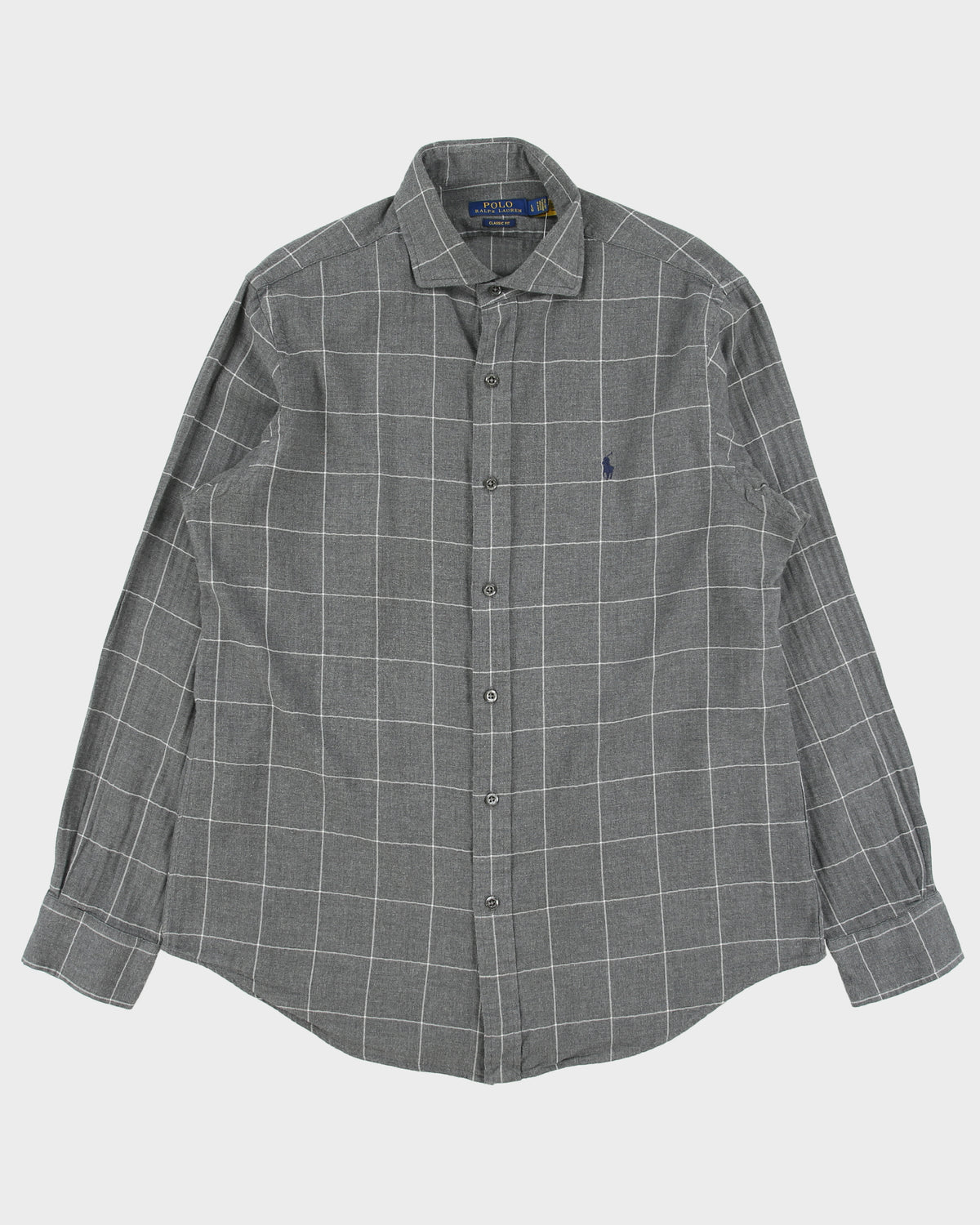 Vintage Polo Ralph Lauren Classic Fit Brushed Cotton Checked Long Sleeve Shirt - L