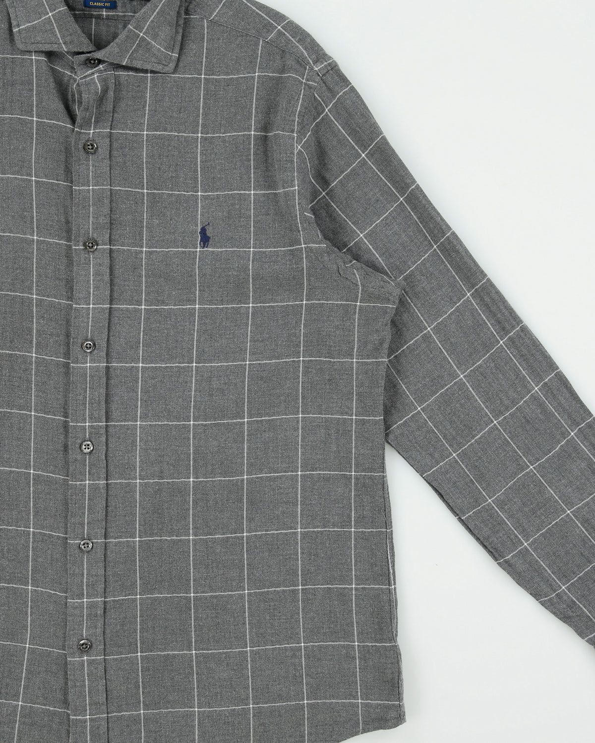 Vintage Polo Ralph Lauren Classic Fit Brushed Cotton Checked Long Sleeve Shirt - L