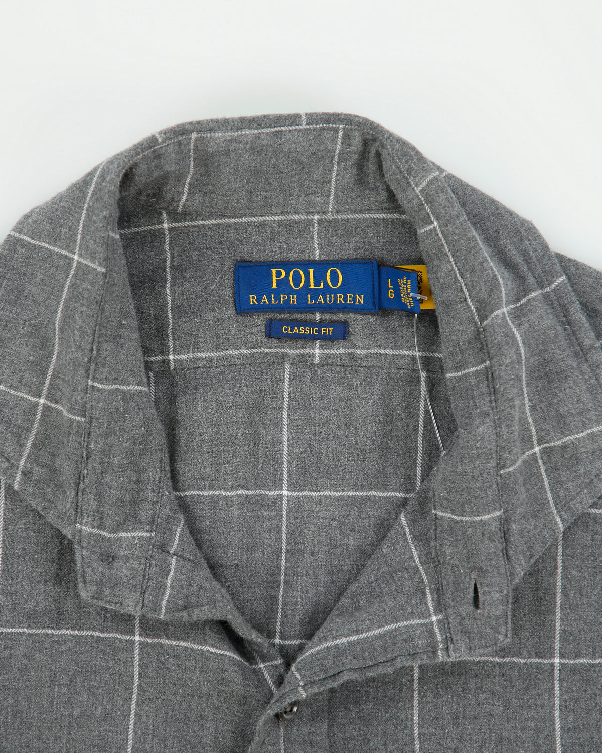 Vintage Polo Ralph Lauren Classic Fit Brushed Cotton Checked Long Sleeve Shirt - L