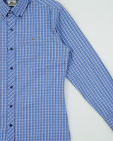 Vintage Lacoste Slim Fit Checked Long Sleeve Shirt - M