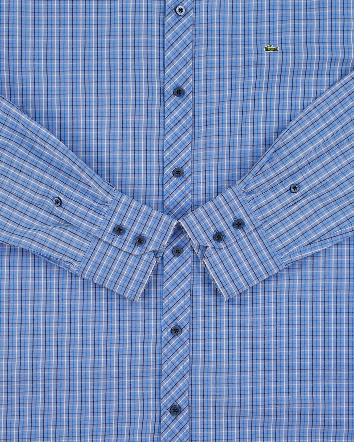 Vintage Lacoste Slim Fit Checked Long Sleeve Shirt - M