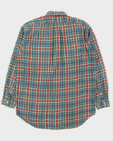 Vintage 1990s Polo Ralph Lauren Hand Woven Madras Plaid Made In America Long Sleeve Shirt - L