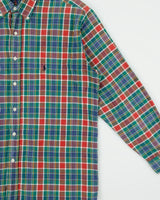 Vintage 1990s Polo Ralph Lauren Hand Woven Madras Plaid Made In America Long Sleeve Shirt - L