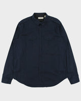 Vintage Burberry Navy Tailored Long Sleeve Utility Shirt - XXL