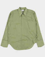Vintage 1970s Fruit Of The Loom Olive Perma Press Made In America Long Sleeve Dress Shirt - M
