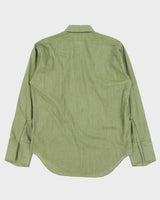 Vintage 1970s Fruit Of The Loom Olive Perma Press Made In America Long Sleeve Dress Shirt - M