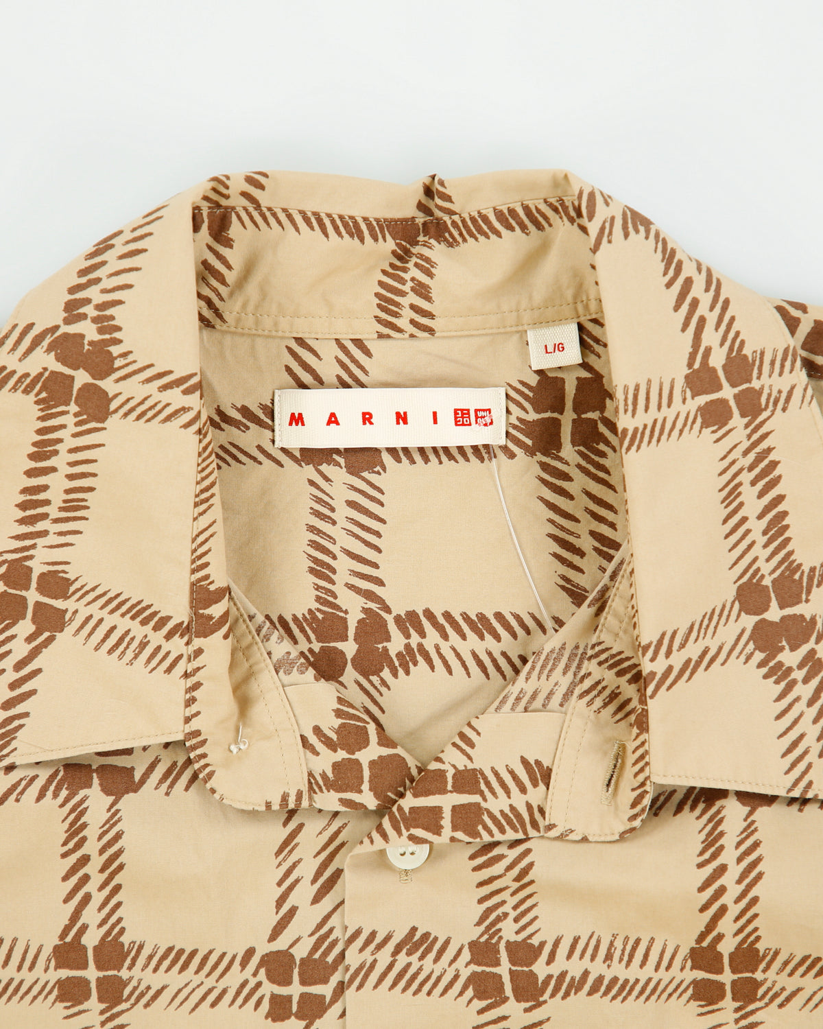 Marni x Uniqlo Caramel Patterned Long Sleeve Oversized Shirt - L
