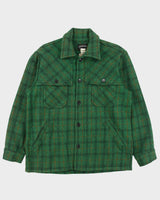 Vintage 1970s Pioneer Sportswear Plaid Wool Made In America Long Sleeve Over Shirt Shacket - M