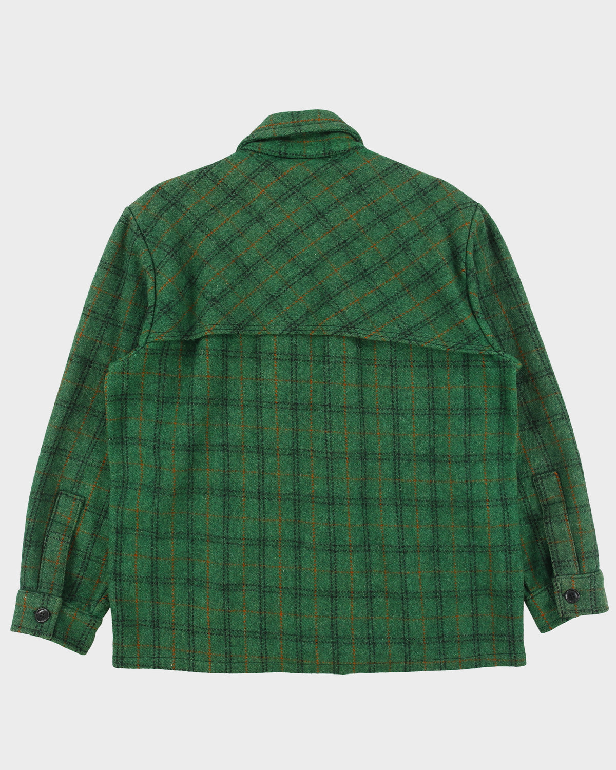 Vintage 1970s Pioneer Sportswear Plaid Wool Made In America Long Sleeve Over Shirt Shacket - M