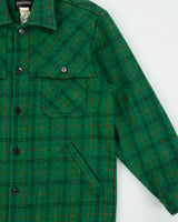 Vintage 1970s Pioneer Sportswear Plaid Wool Made In America Long Sleeve Over Shirt Shacket - M
