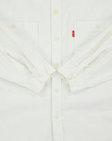 Vintage 1990s Levi's White Denim Long Sleeve Tall Shirt - L