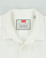 Vintage 1990s Levi's White Denim Long Sleeve Tall Shirt - L