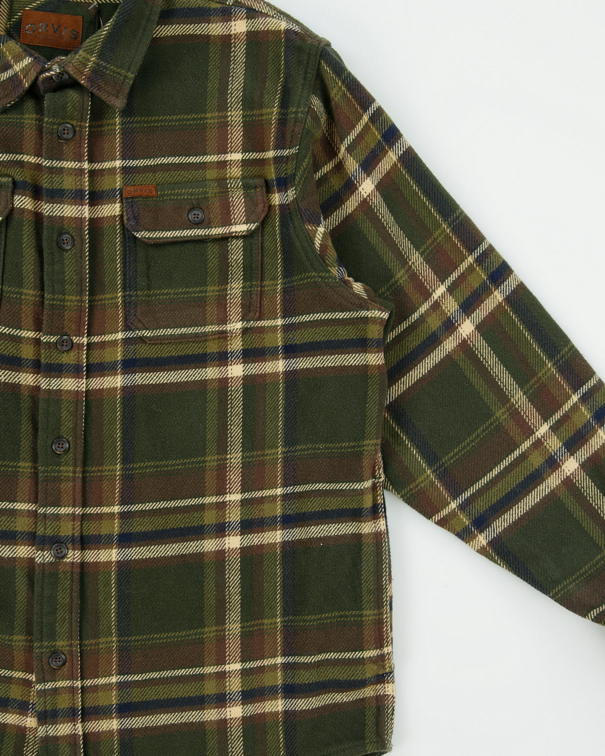 Vintage Orvis Heavyweight Plaid Long Sleeve Flannel Over Shirt - L