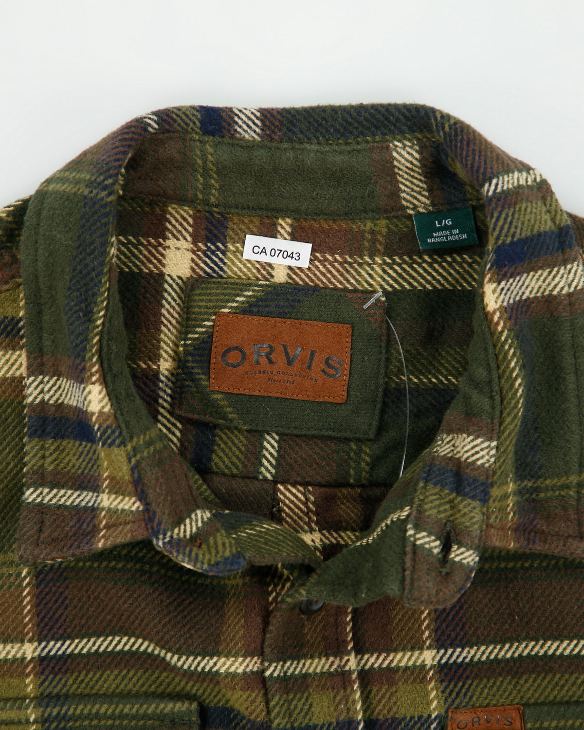 Vintage Orvis Heavyweight Plaid Long Sleeve Flannel Over Shirt - L