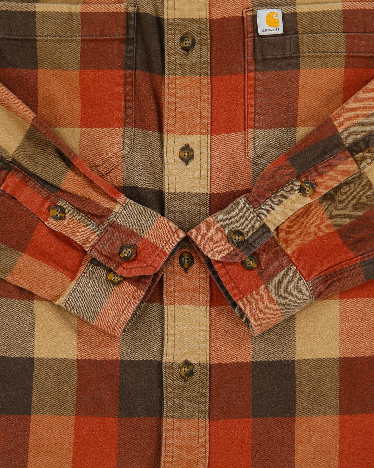 Vintage Carhartt Plaid Relaxed Fit Long Sleeve Flannel Shirt - M