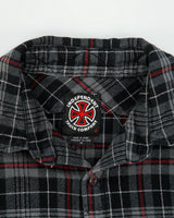 Vintage Y2K 00s Independent Truck Company Plaid Long Sleeve Flannel Skater Shirt - M