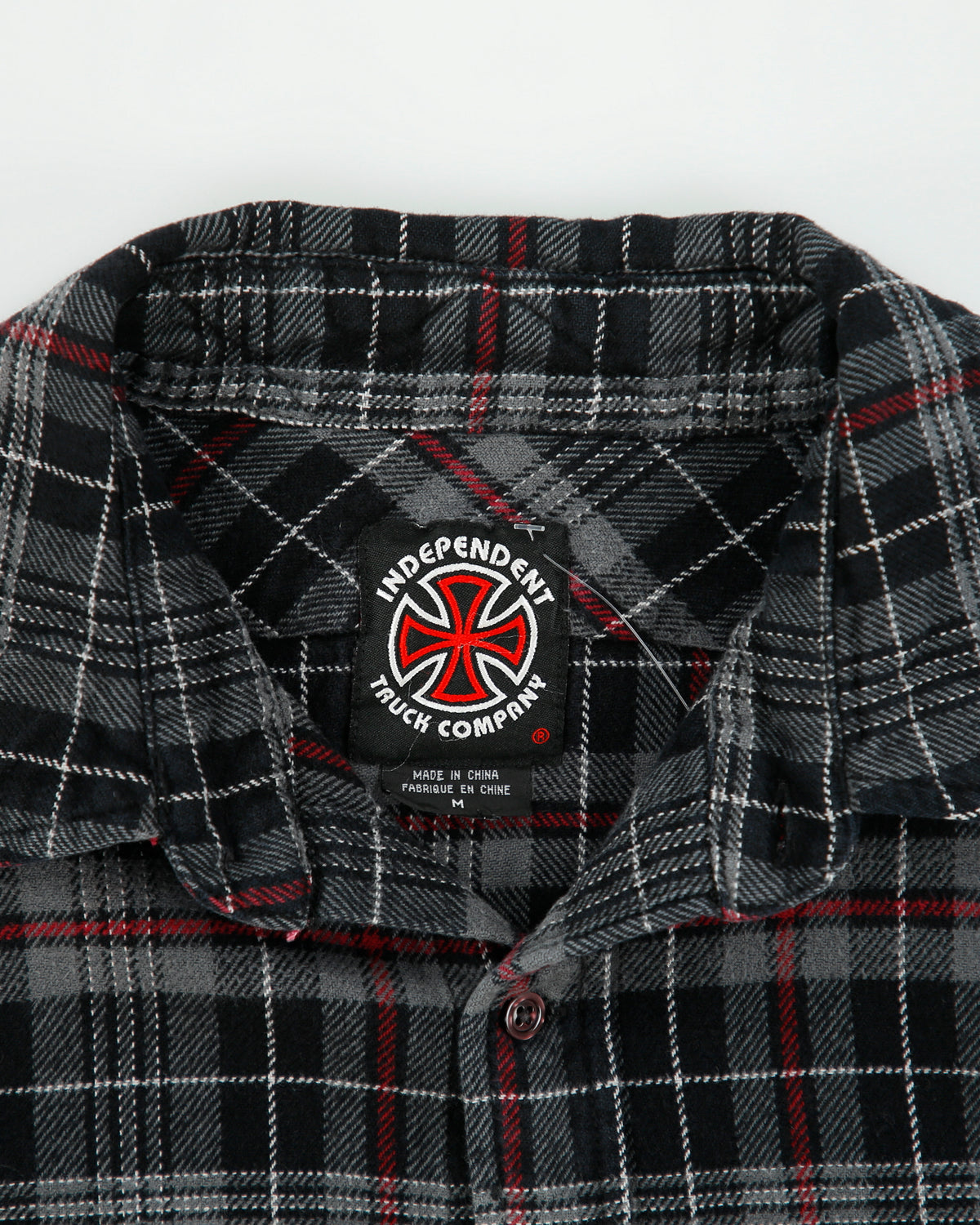 Vintage Y2K 00s Independent Truck Company Plaid Long Sleeve Flannel Skater Shirt - M