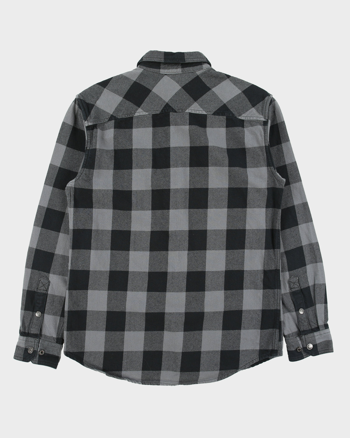 Vintage Harley Davidson Buffalo Plaid Snap Button Long Sleeve Denim Biker Shirt - M