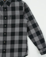Vintage Harley Davidson Buffalo Plaid Snap Button Long Sleeve Denim Biker Shirt - M