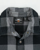Vintage Harley Davidson Buffalo Plaid Snap Button Long Sleeve Denim Biker Shirt - M