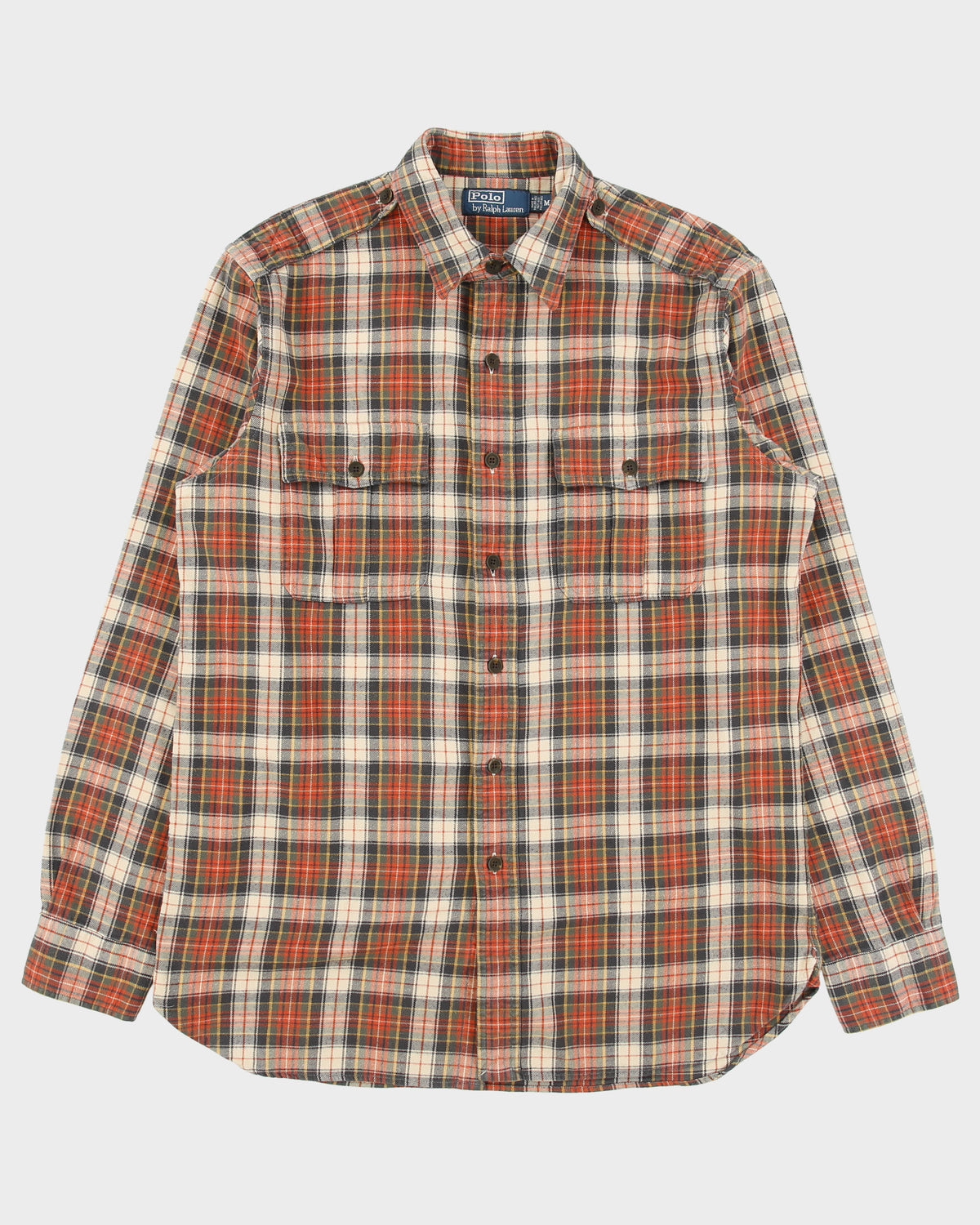 Vintage Y2K 00s Polo Ralph Lauren Tartan Long Sleeve Flannel Utility Shirt - M