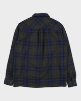 Icebreaker Marl Grey Merino Wool Plaid Long Sleeve Flannel Shirt - M