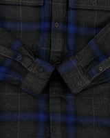 Icebreaker Marl Grey Merino Wool Plaid Long Sleeve Flannel Shirt - M