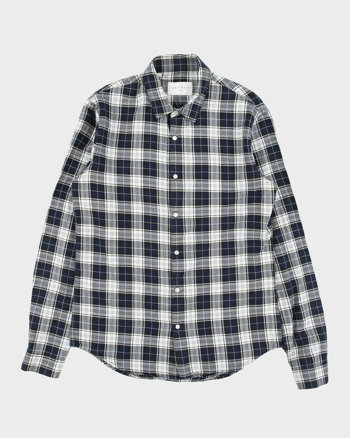 Sandro Paris Tartan Plaid Casual Long Sleeve Flannel Shirt - M