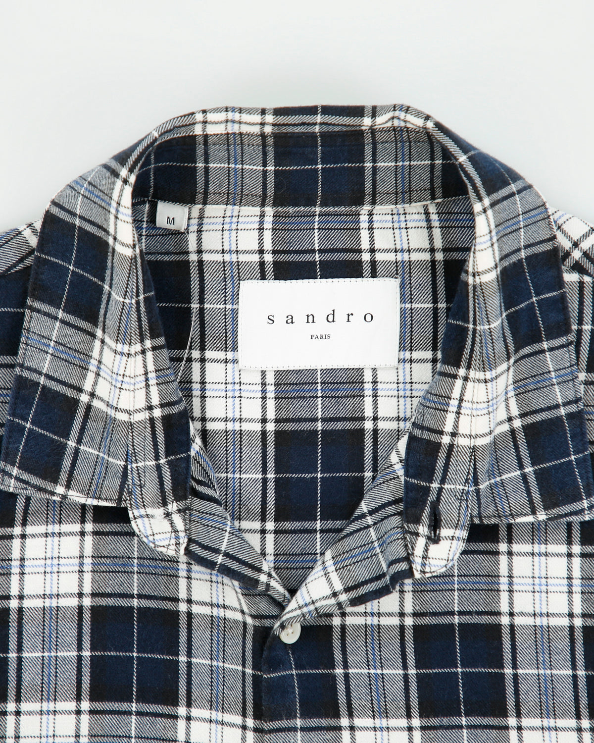 Sandro Paris Tartan Plaid Casual Long Sleeve Flannel Shirt - M