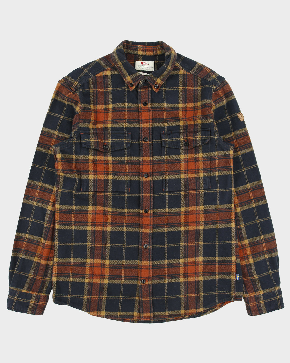 Fjall raven Ovik Twill Plaid Relaxed Fit Long Sleeve Flannel Shirt - S