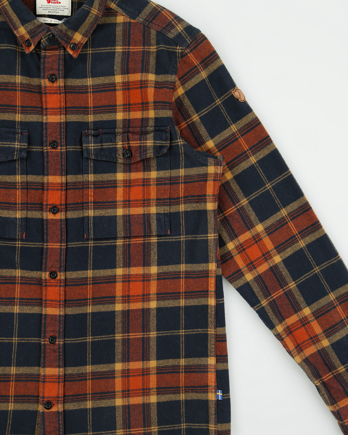 Fjall raven Ovik Twill Plaid Relaxed Fit Long Sleeve Flannel Shirt - S