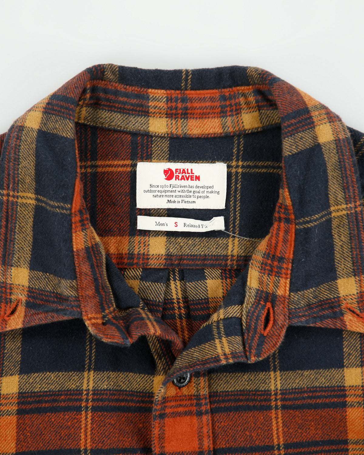 Fjall raven Ovik Twill Plaid Relaxed Fit Long Sleeve Flannel Shirt - S