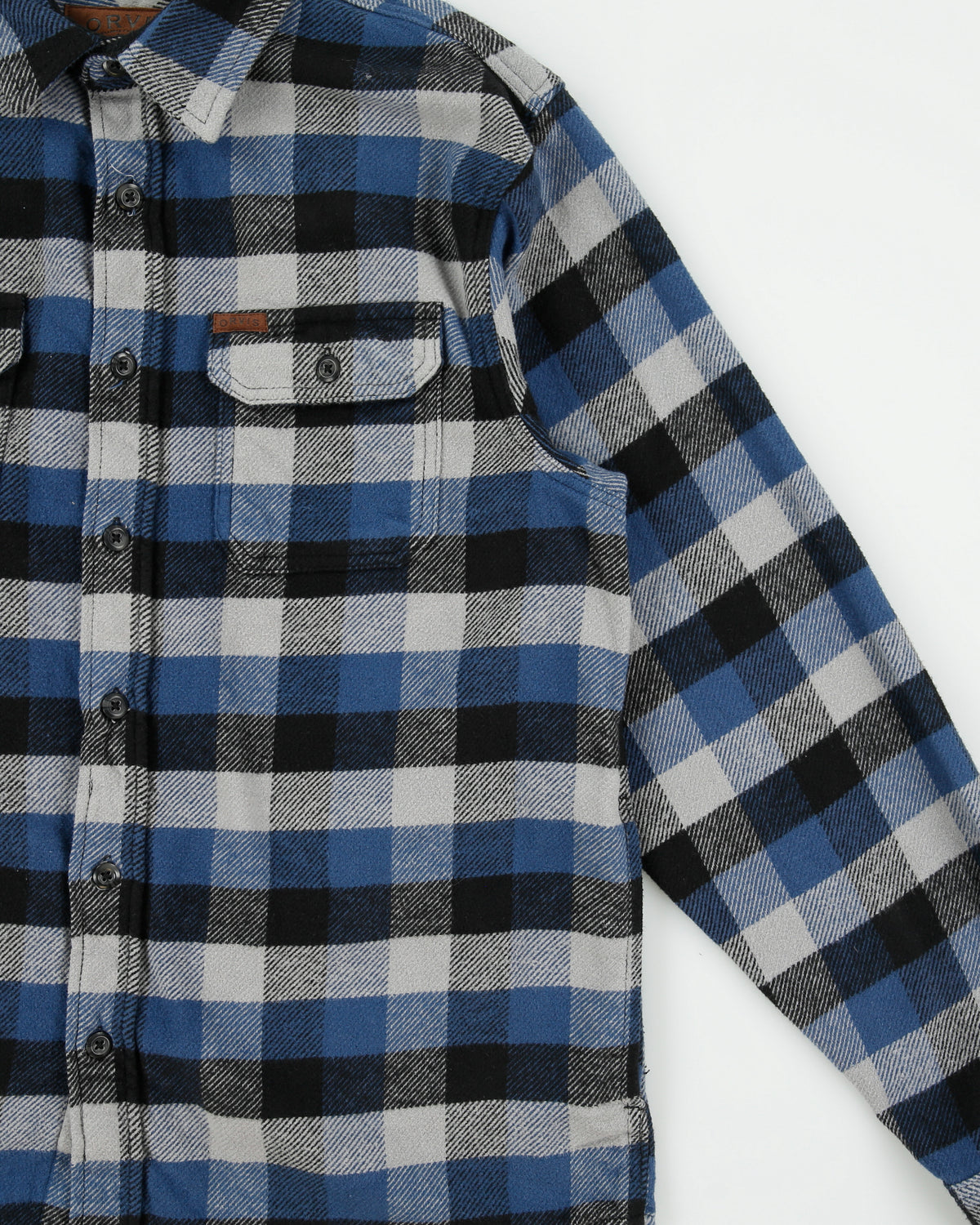 Vintage Orvis Buffalo Plaid Long Sleeve Flannel Over Shirt - M
