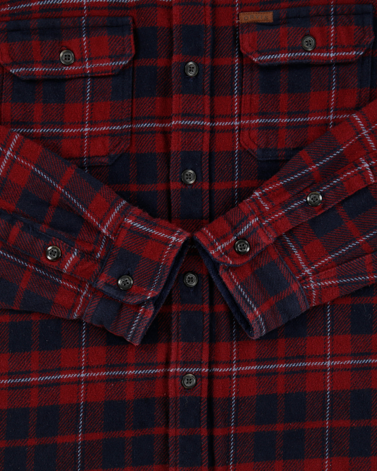 Vintage Orvis Buffalo Tartan Plaid Long Sleeve Flannel Over Shirt - M