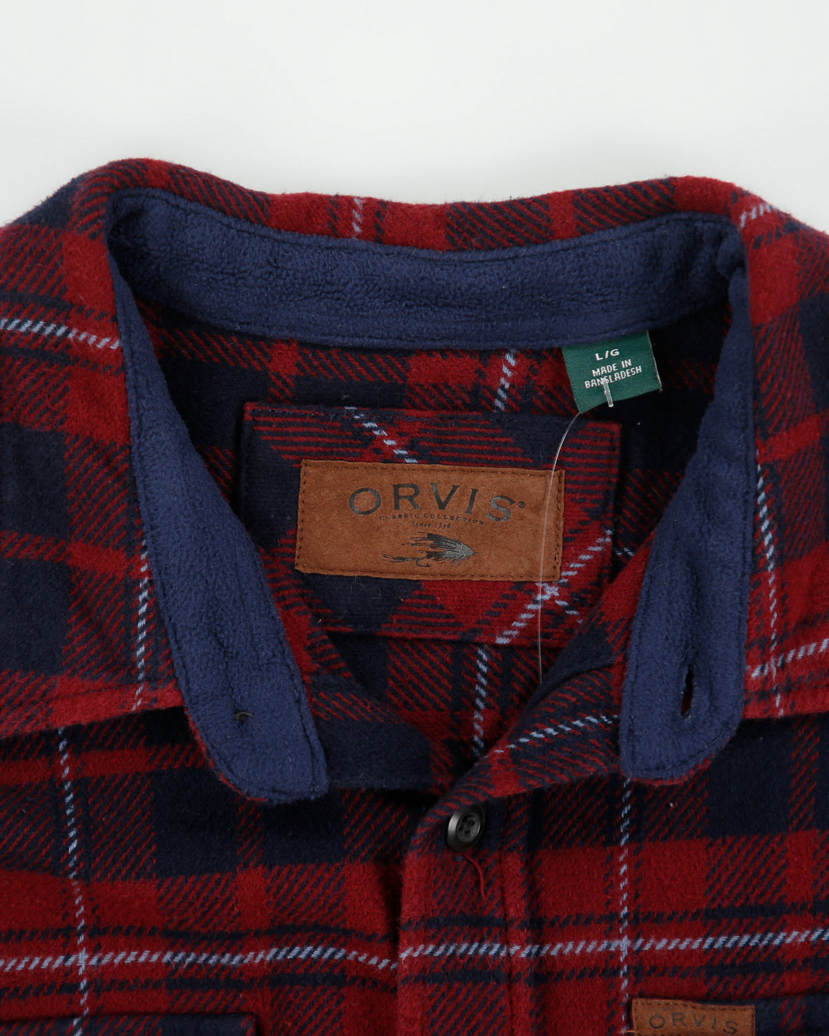 Vintage Orvis Buffalo Tartan Plaid Long Sleeve Flannel Over Shirt - M