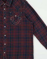 Vintage True Religion Plaid Pearl Snap Button Long Sleeve Western Flannel Shirt - XXL