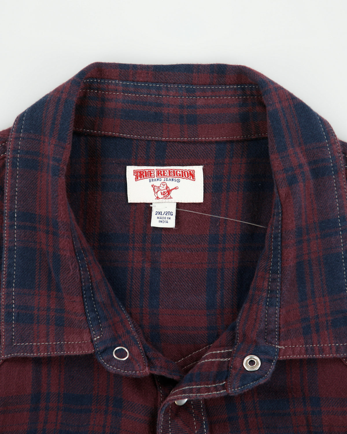 Vintage True Religion Plaid Pearl Snap Button Long Sleeve Western Flannel Shirt - XXL
