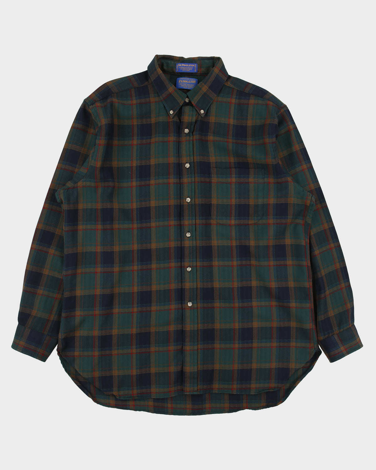 Vintage Pendleton Tartan Plaid Wool Long Sleeve Sir Pendleton Shirt - XL