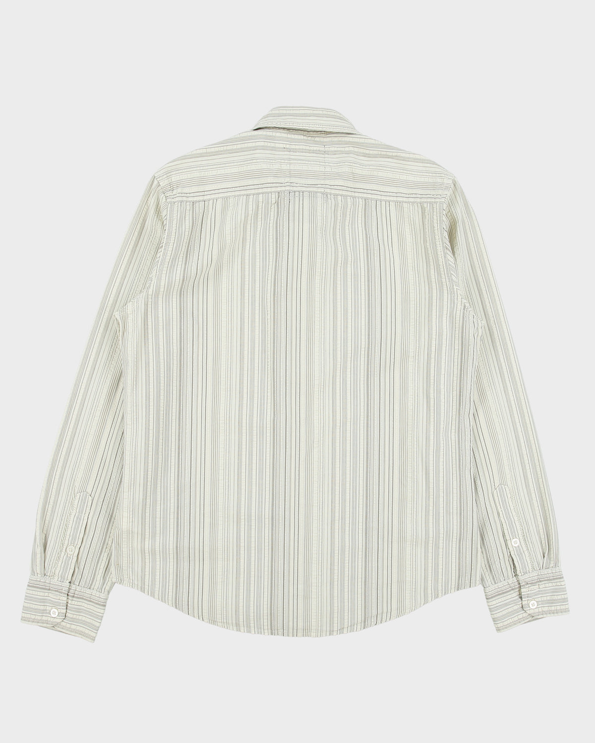 Vintage Y2K 00s Calvin Klein Jeans Striped Long Sleeve Seersucker Shirt - S