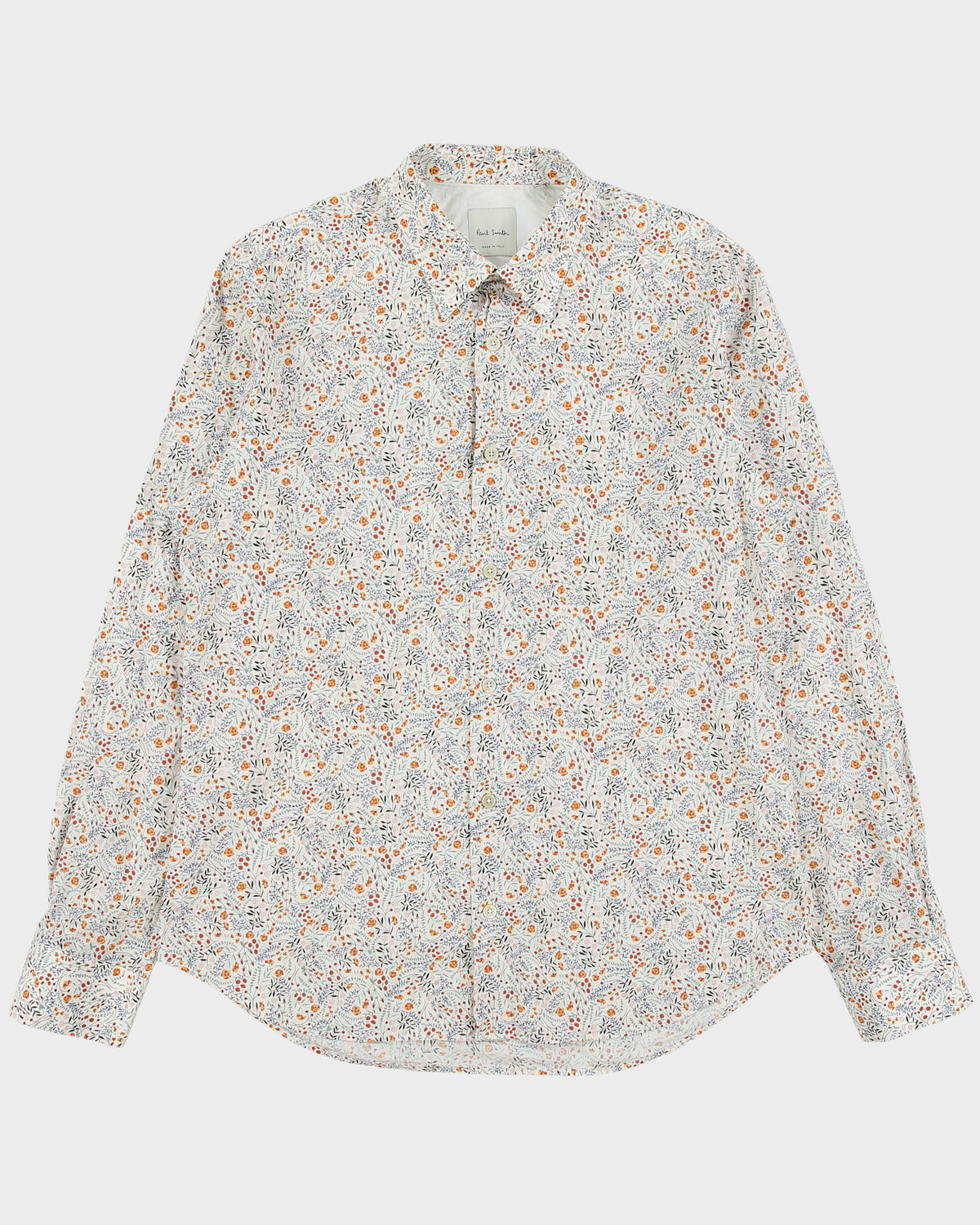 Paul Smith Organic Floral Made In Italy Modern Fit Long Sleeve Shirt - L
