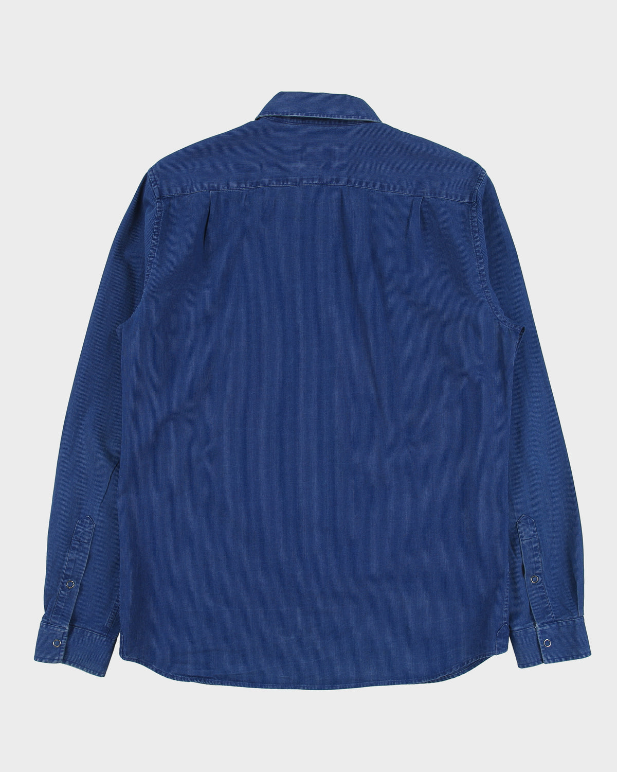 Vintage Lacoste Striped Pique Snap Button Regular Fit Long Sleeve Denim Shirt - L