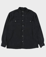 Vintage 1990s Hugo Boss Woven Silk Long Sleeve Pocket Shirt - L
