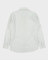 Vintage 1980s Givenchy Eggshell Blue Made In Canada Long Sleeve Striped Shirt - M