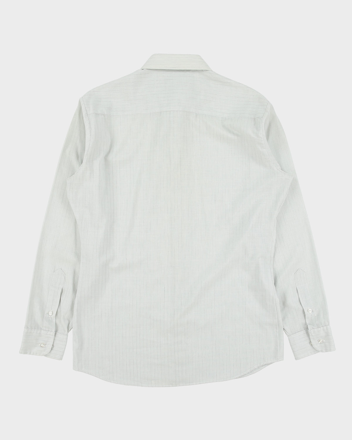 Vintage 1980s Givenchy Eggshell Blue Made In Canada Long Sleeve Striped Shirt - M
